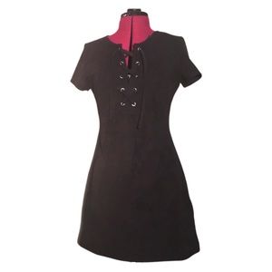 Express Faux Suede Little Black Dress